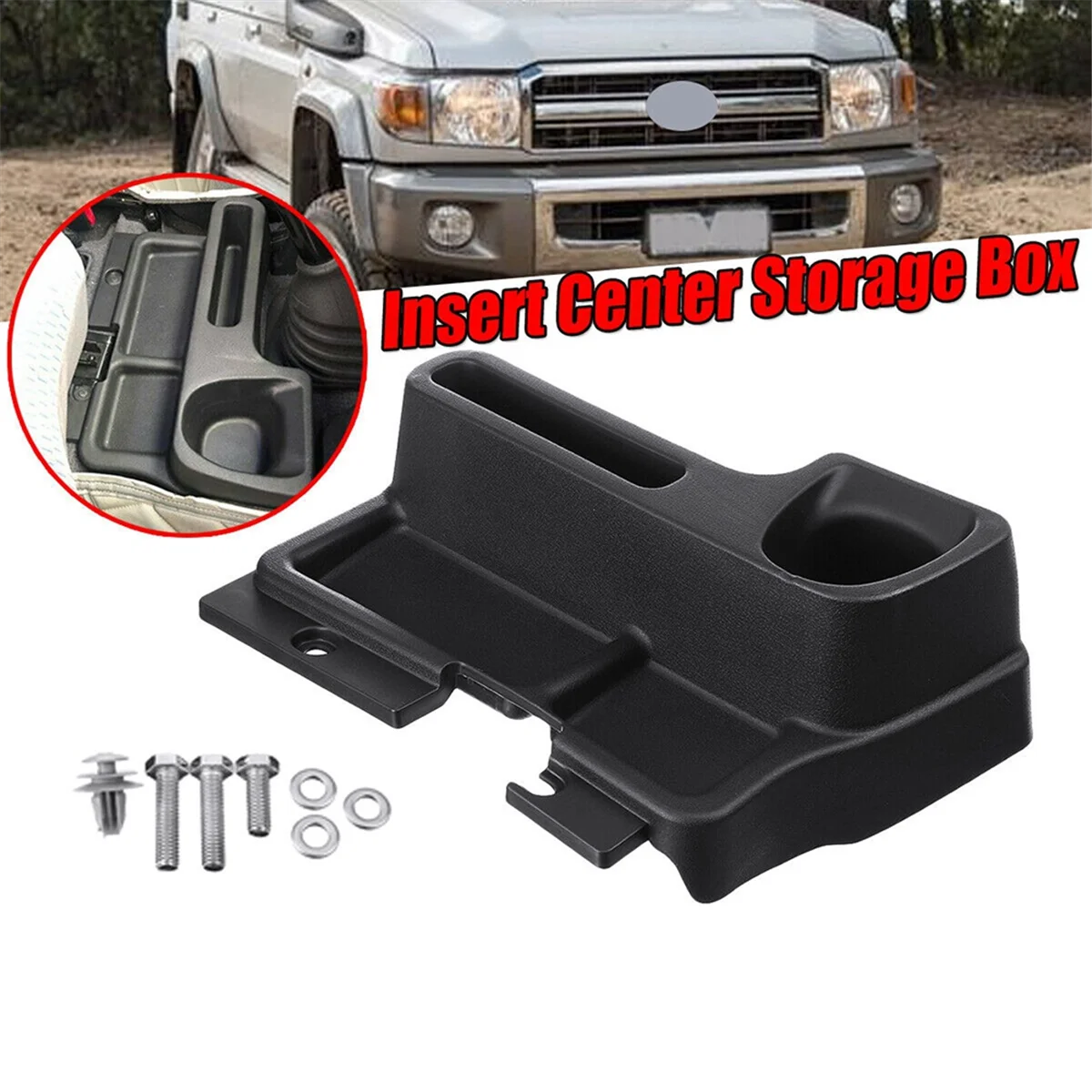 Car Storage Tray Insert Center Console Box Cup Holder for Land Cruiser LC70 LC71 LC76 LC77 LC79