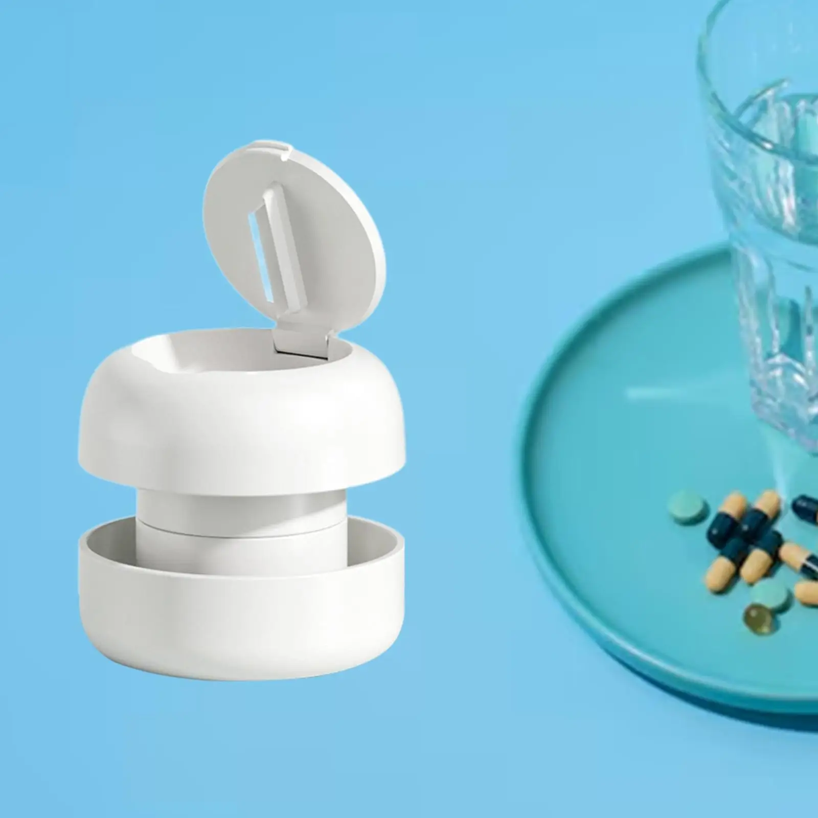 Pill Cutter Splitter Portable Pill Grinder Candy Compact Organizer for Medication Travel Pet Hiding Treats