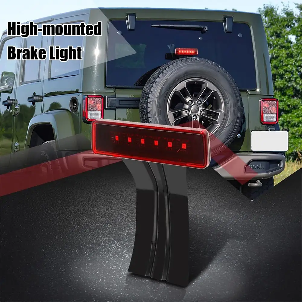 

Red Car LED Third Brake Lights Bar Rear Parking Signal Lamp Truck High Mount Stop Warning Light for Jeep Wrangler JK 2007-2018