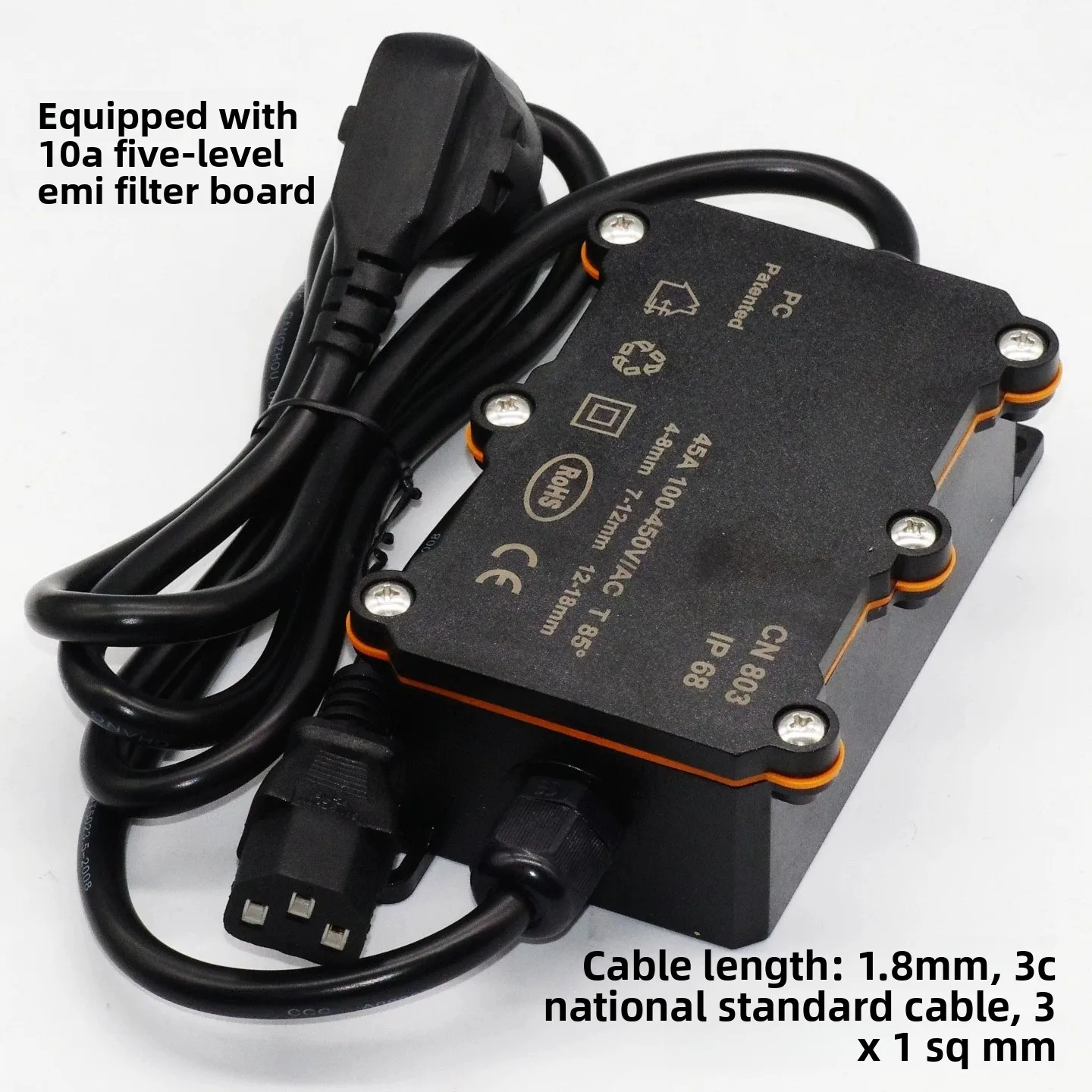 

High Power External EMI AC Power Filter – DC & Common/Differential Mode Noise Suppressor for Audio Amplifier & Power Strip