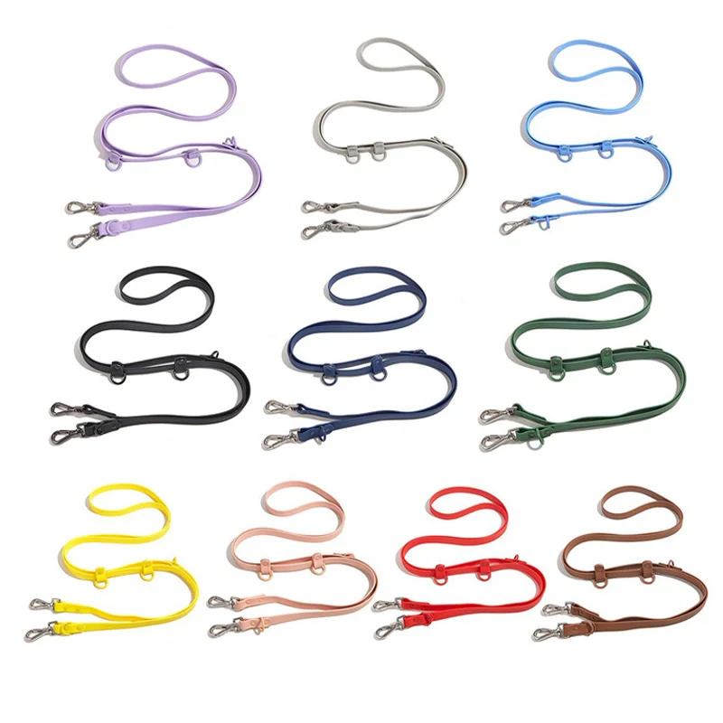 

250CM Double Headed Buckle Dog Leash PVC Multifunctional Pet Leashes For Medium Large Dogs Waterproof for Two Dogs Rope