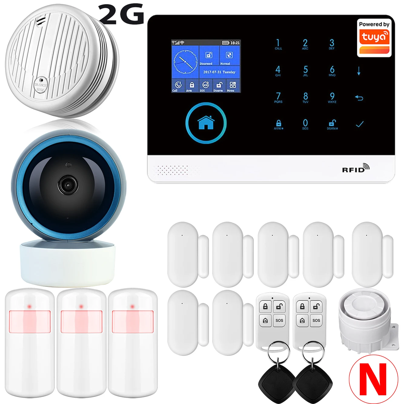 

ALARMEST WiFi Alarm System for Home Burglar Security Tuya Smart House App Control 433MHz GSM Wireless With Motion Sensor