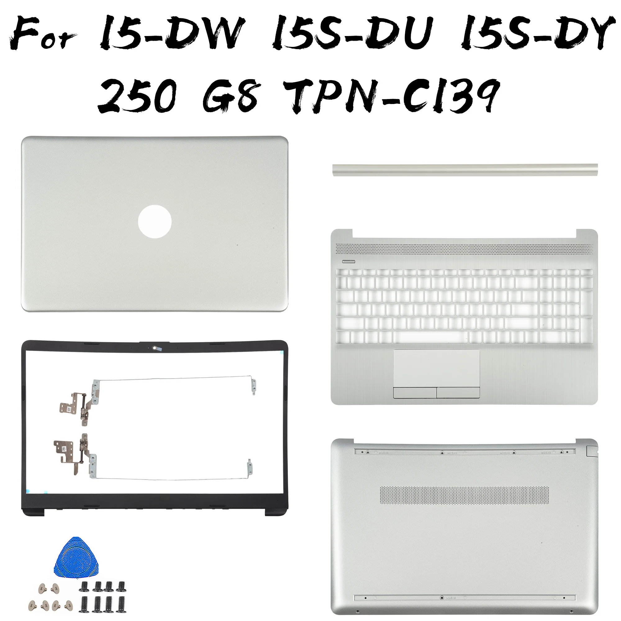 НОВЫЙ чехол для ноутбука HP 15-DW 15S-DU DY DR 250 255 G8 TPN-C139, задняя крышка ЖК-дисплея, передняя панель, упор для рук, нижняя часть корпуса, верхняя верхняя часть корпуса