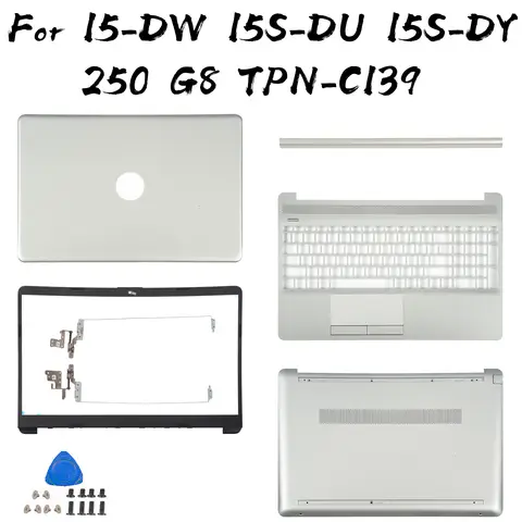 노트북 케이스, HP 15-DW 15S-DU DY DR 250 255 G8 TPN-C139 LCD 후면 커버, 전면 베젤 팜레스트 하단 케이스, 상단 상단 하우징, 신제품
