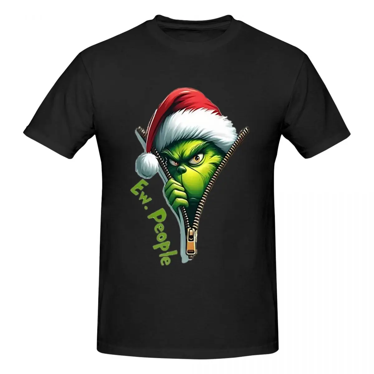 Ew People Grinch Christmas Men T-Shirt Fashion Oversized T Shirts Men's Crew Neck Cotton Tees Short Summer Male