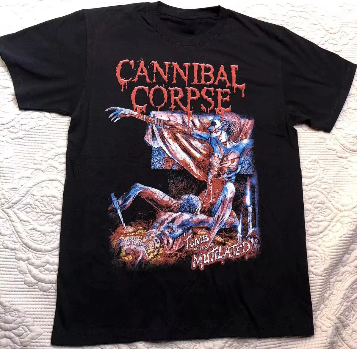 

Новая модель 2025, рубашка Cannibal Corpse Band, футболка большого размера MutilatedDeath, летняя свободная хлопковая короткая футболка с принтом S