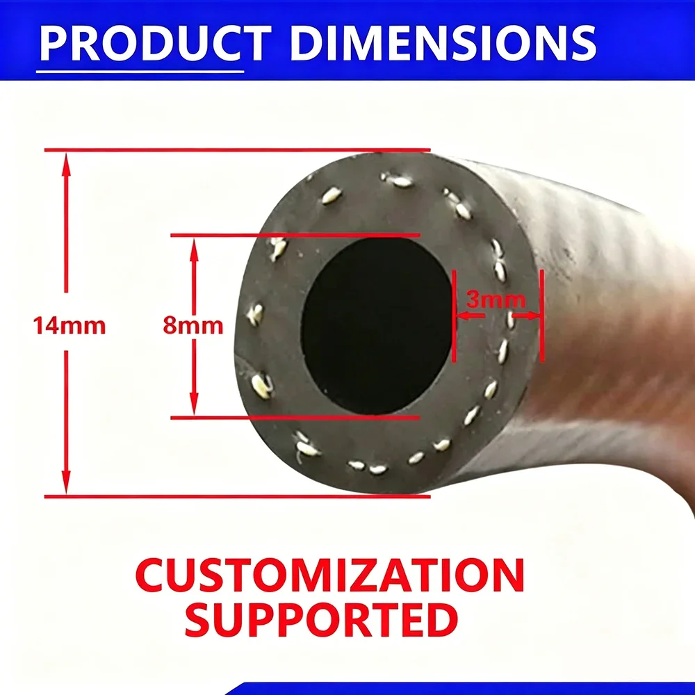 1/2/3M NBR Petrol Diesel Oil Resistant Rubber Tube ID 2mm-32mm Diameter Flexible Fuel Hoses High Temperature Resistant Oil Pipe