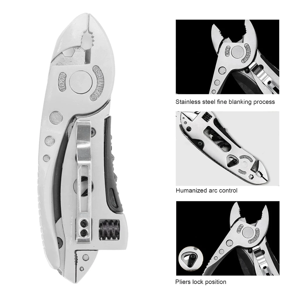 Adjustable Wrench Multitool Multitool Camping Multi Tool Plier Screwdriver Bits Pliers Survival Emergency Gear Assembly Be Used