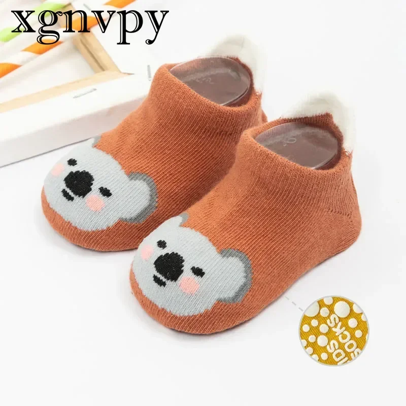 xgnvpy Baby Socks Spring Autumn Summer Cute Cartoon Non Slip Boys Girls Floor Socks 0 3 Years Old