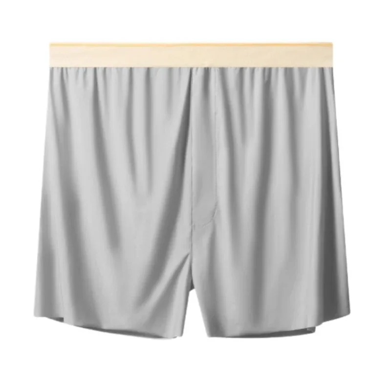 Men's Ice Silk Boxer Shorts 4-Pack Ultra Thin Breathable Loose Fit Summer Cooling Nylon Pajama Pants Modal Feel Underwear 5