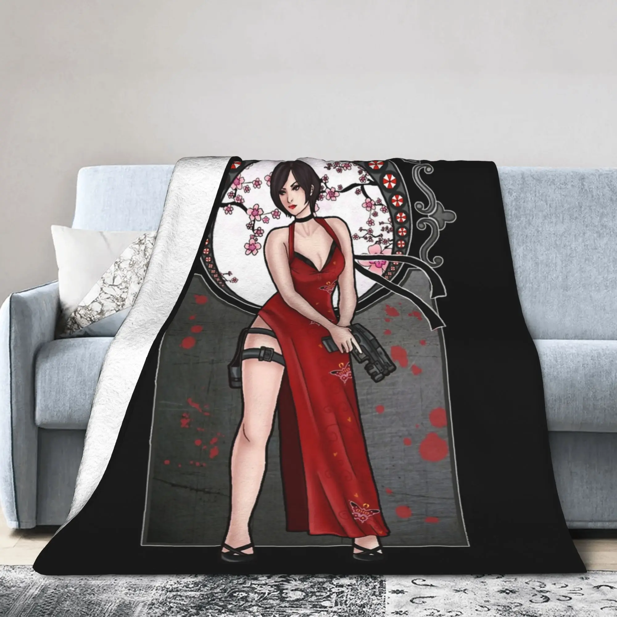 Ada Wong Residents Evils Blanket Flannel All Season   Multifunction Lightweight Thin Throw Blankets for Home Outdoor Bedspread