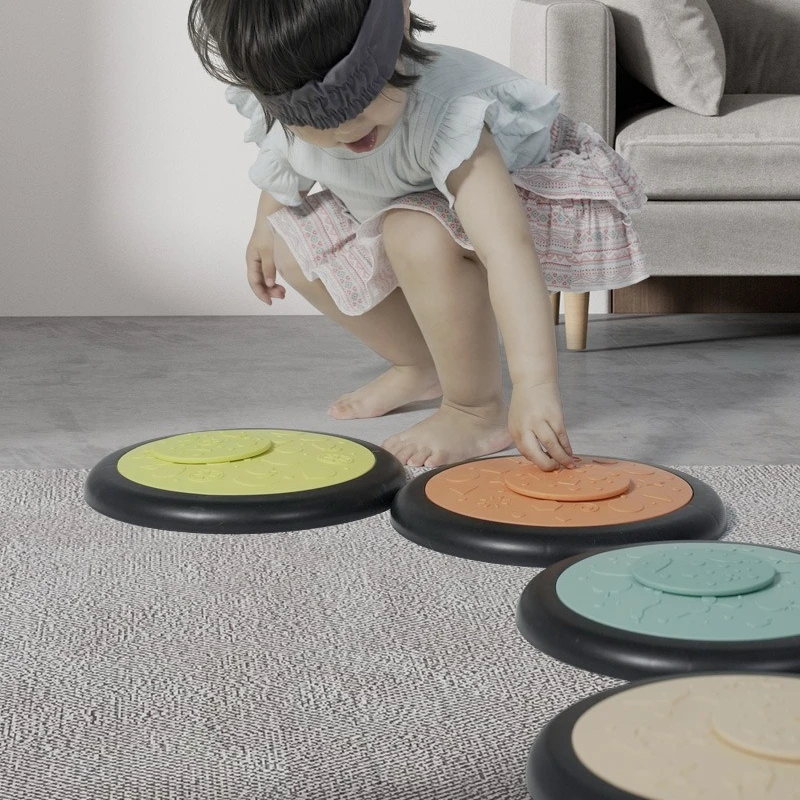 Montessori Sensory Mat Kid Balance Stepping Stones Foot Tactile Play Fingerboard Toy Educational Social Toys Autism Sports Game