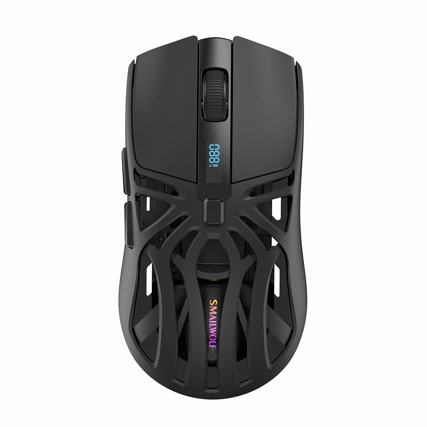 SmailWolf – souris de jeu ergonomique sans fil RS8, Tri-Mode avec conception creuse ultra-légère, 1000 Hz et autonomie de la batterie étendue