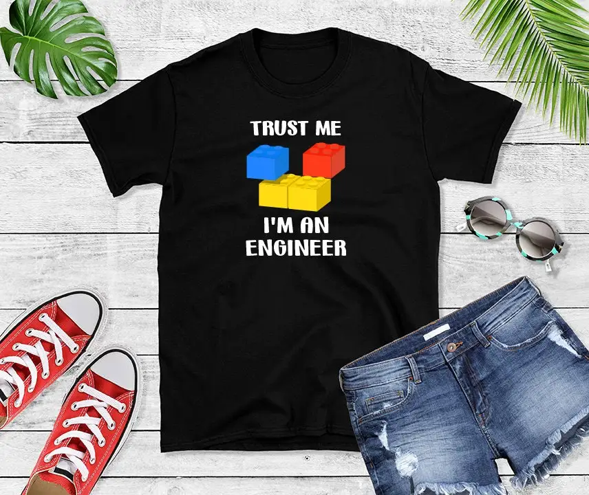 Adult Engineer T Shirt Cute Blocks Funny Valentine Idea Outfit