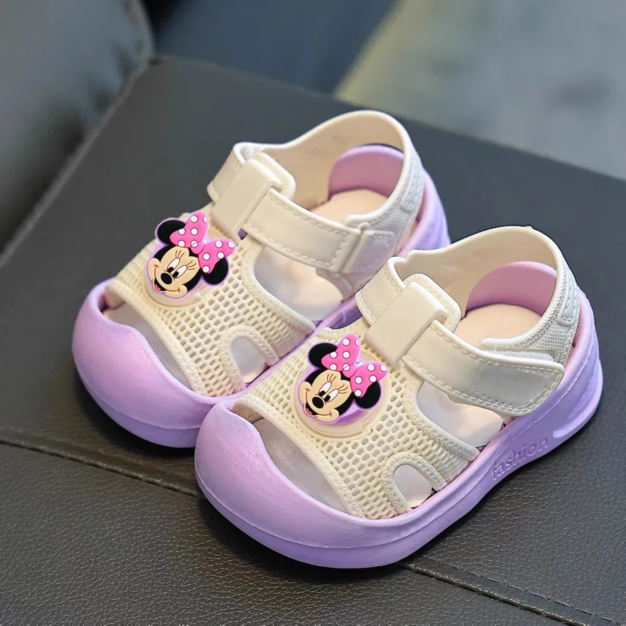 

Disney Baby Toddler Shoes Mickey Mouse Children Baotou Anti-collision Anti-skid Fashion Soft-soled Sandals Boy Girls Beach Shoes