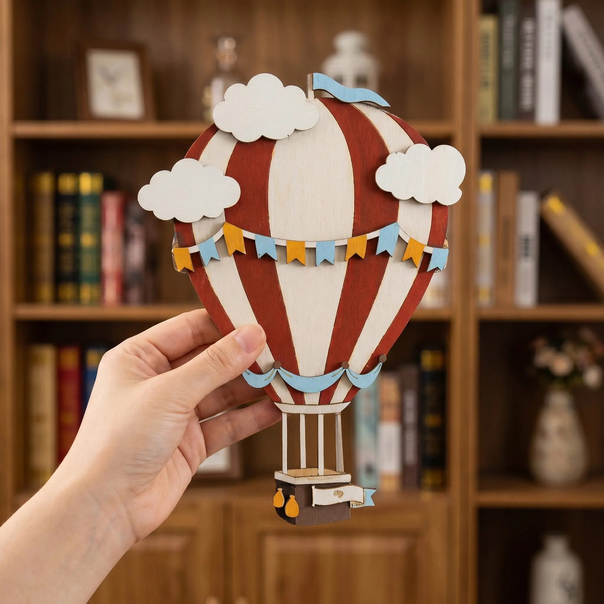 Art And Craft For Nursery - 3 Parça Ahşap Sıcak Hava Balonu