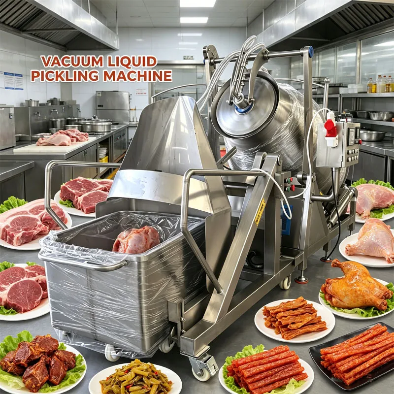 Large Vacuum Pickling Machine For Beef Strips And Chicken Wings Marinator Machine