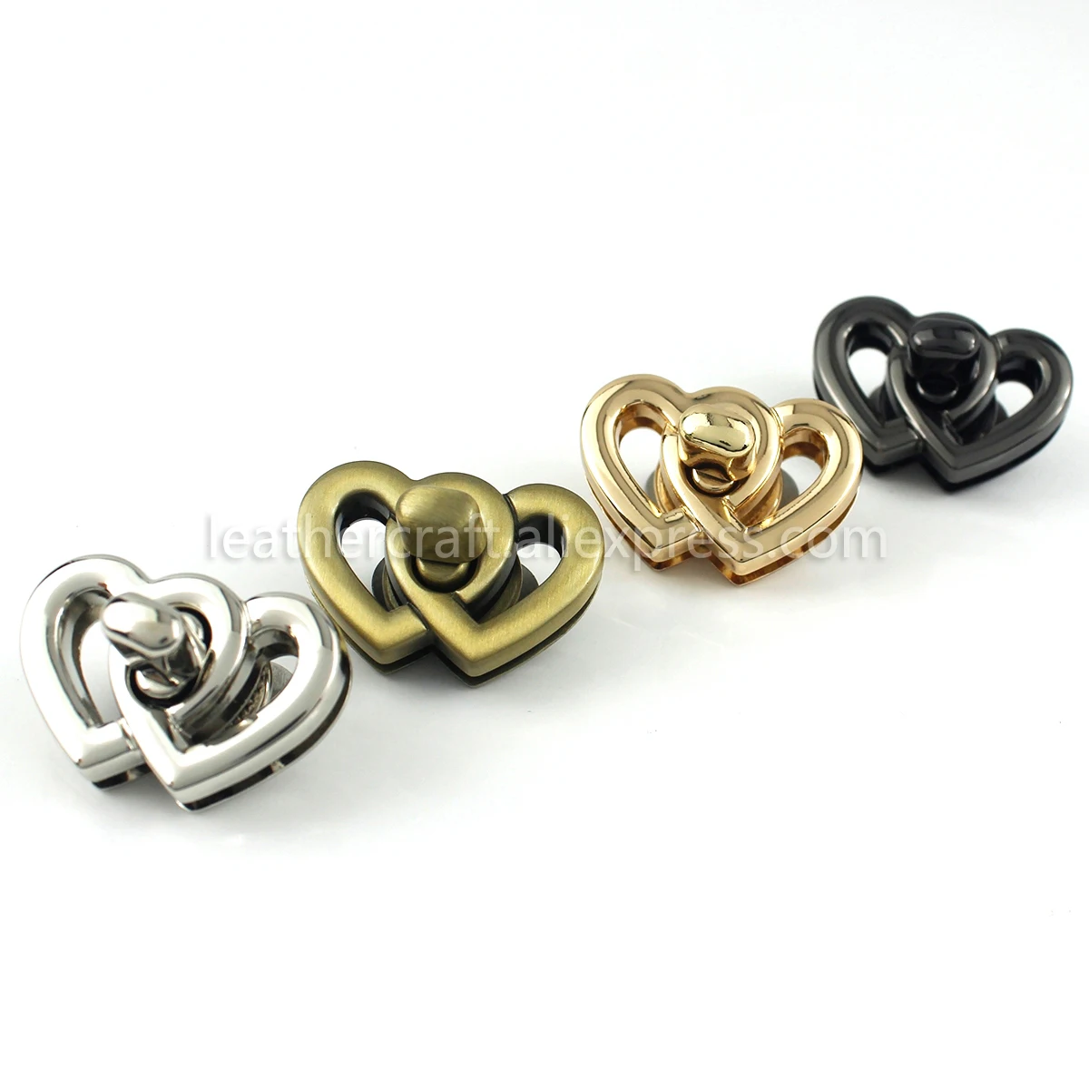 1x Metal Heart Shape Turn Lock Clasps Closure buckle Leather Craft Women Bag Purse Handbag Shoulder Closure DIY Accessories