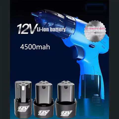 Hammer Drill Battery 12V 4500MAH Large Capacity Rechargeable Lithium Battery Electric Drill Screwdrivers Battery