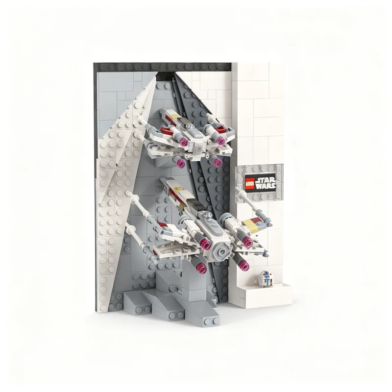 520PCS MOC Space Battle Three Dimensional Poster Concept Series Season 2 Part Ii Model Building Blocks DIY Assembly Gift Display