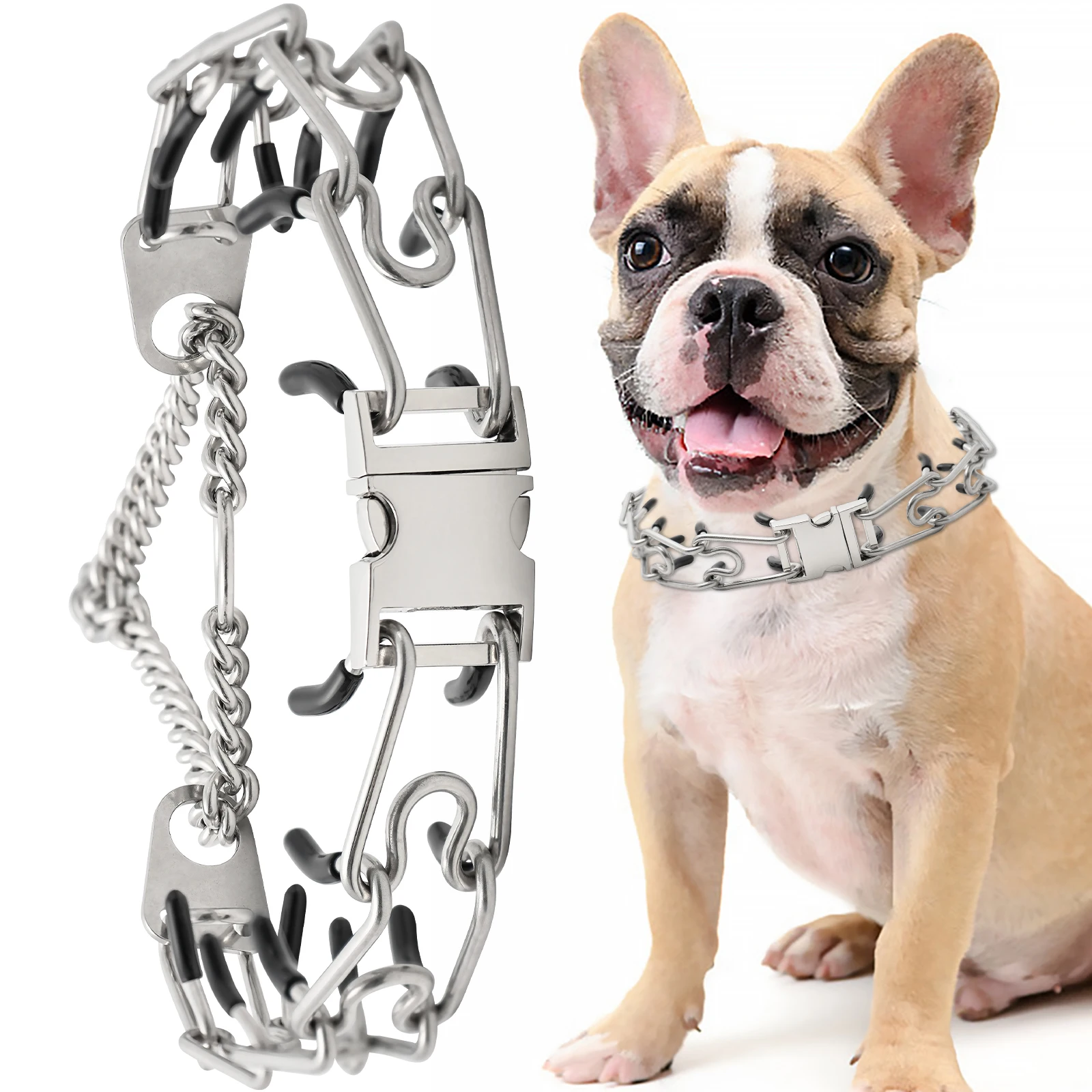 Pinch Collar for Dogs Adjustable Training Dog Collar Prong Collar with Quick Release Buckle for Medium Large Dogs,No Pull Collar