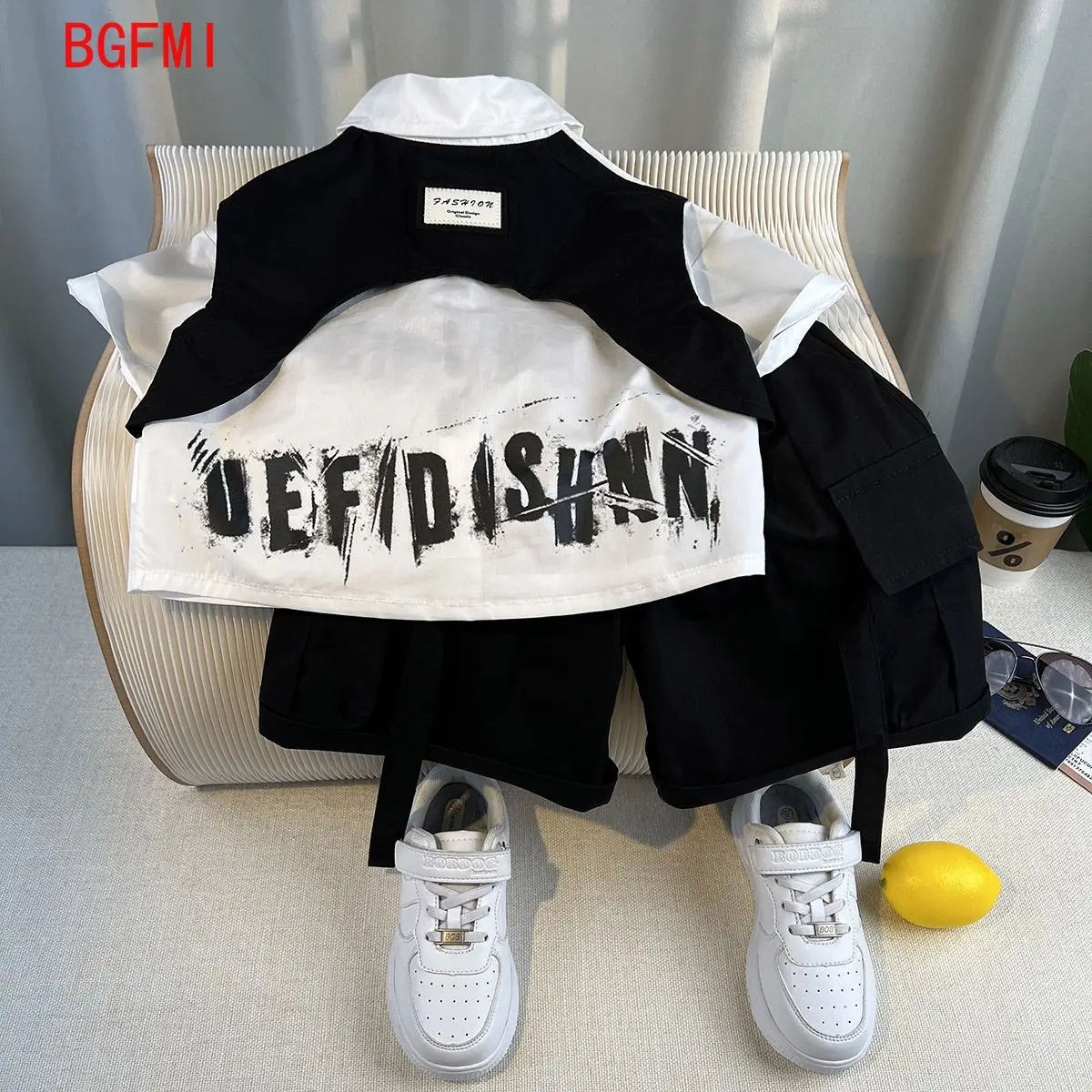 

Summer Children's Clothing Baby Boy's Short Sleeved Suit Fashion Letter Print Clothes Shirt Top Shorts 2PCS Set for Kids Clothes