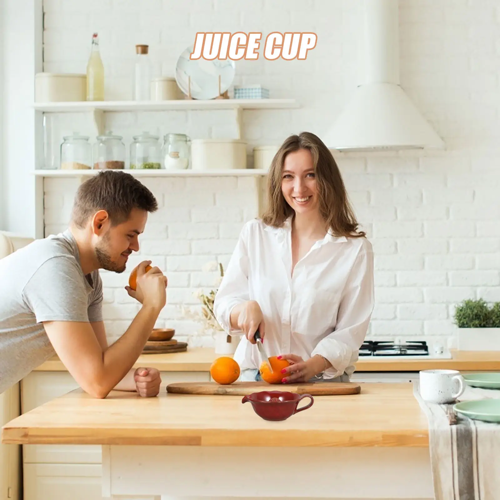 Ceramic Manual Citrus Juicer 200Ml Red Hand Squeezer Bowl Handle No Spill Spout Orange Lemon Juice Press Handy Juice Squeezer