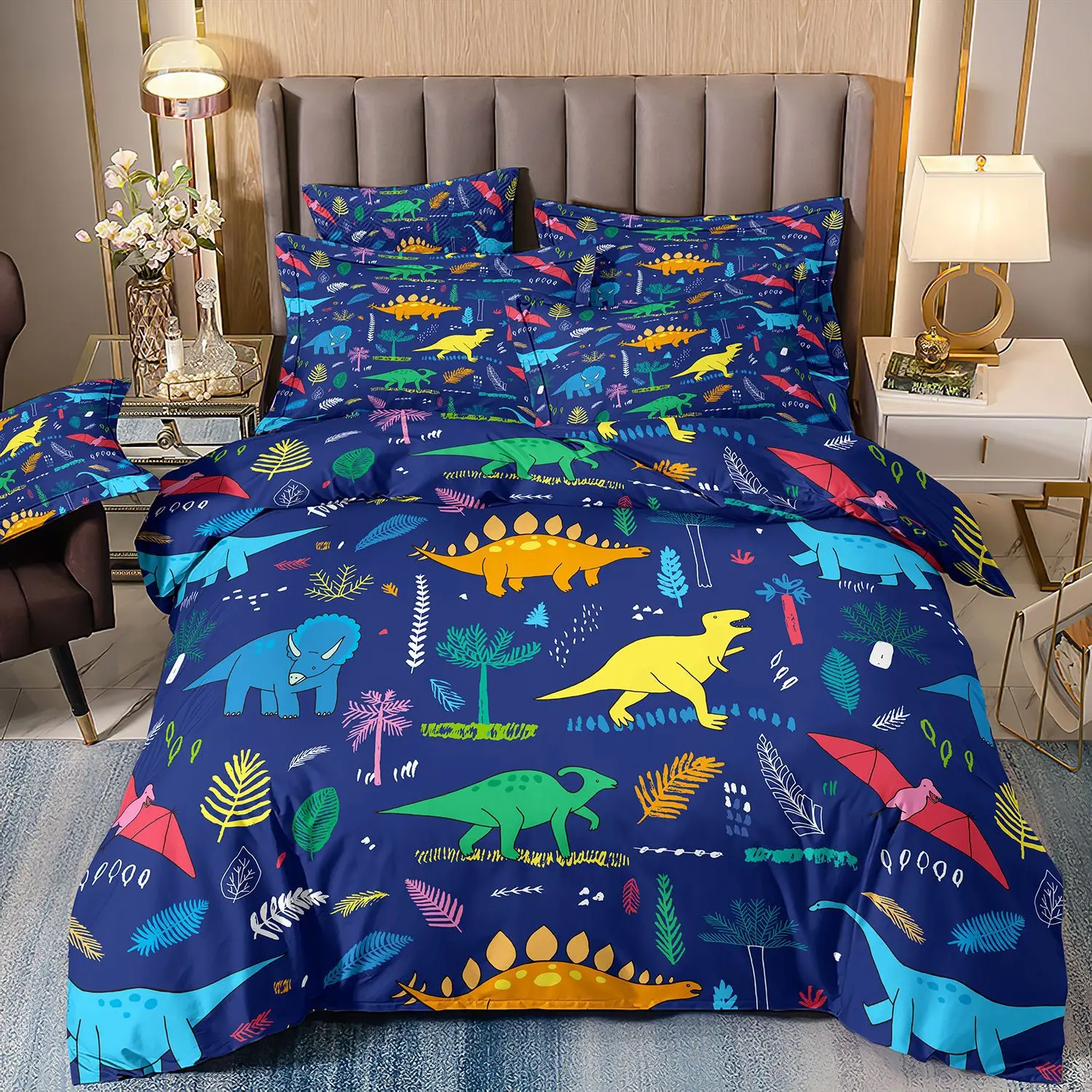 

Boy Down Duvet Cover With Dinosaur Pattern Child Foldable Duvet Cover Pillowcase bedroom decoration Single/Double Extra Size