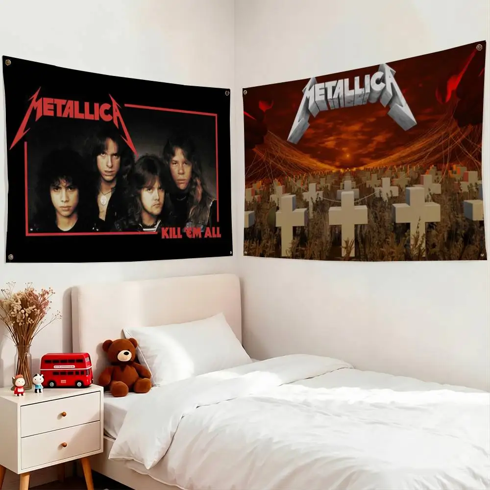 72 S-seasons M-metallica Flags Wall Hanging Tapestry Outdoor Garage Room Decorative flag Background Blanket