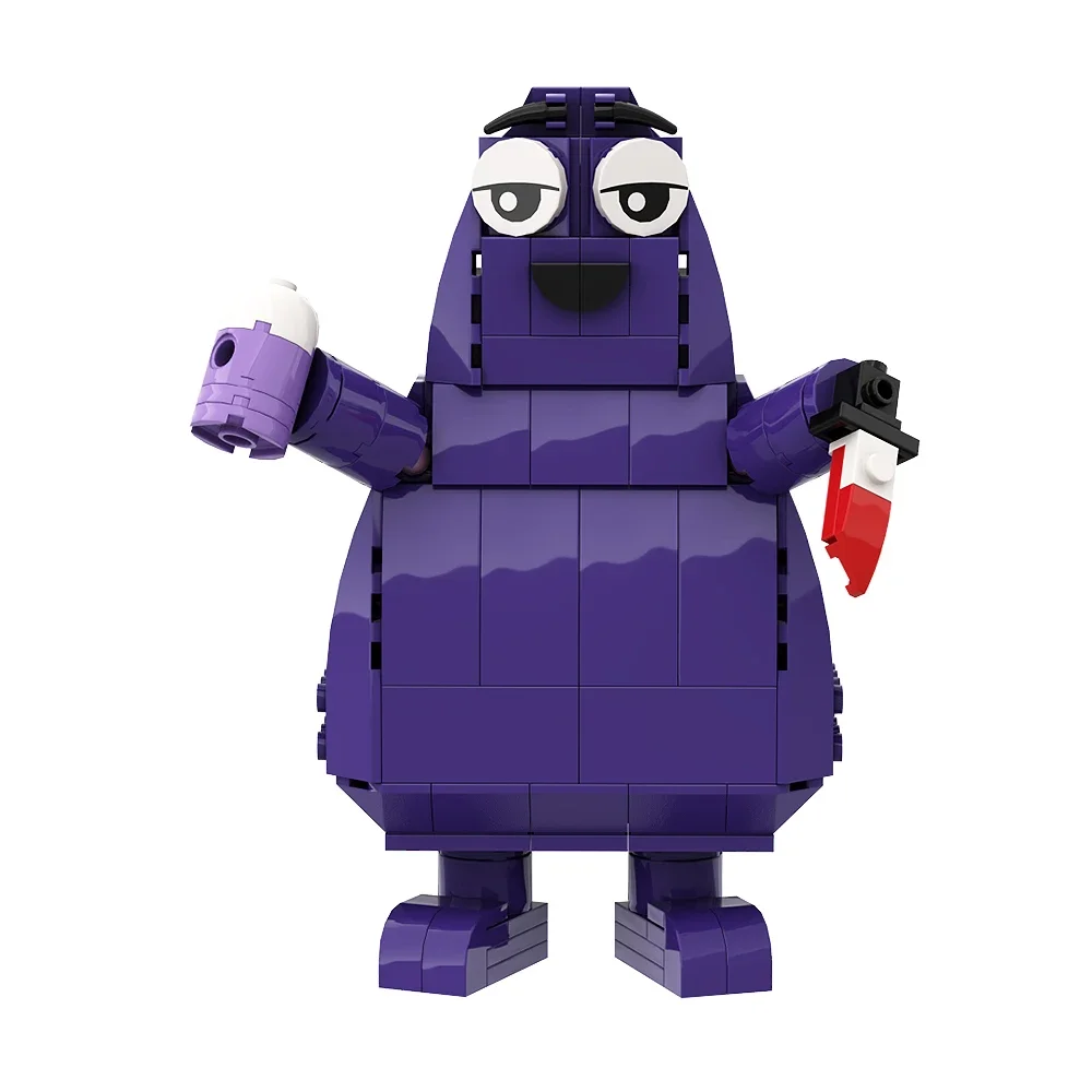 

Gobricks MOC Grimace Cartoon Grimacey Shamrock Shake Horror Game Fighter Building Block Set Toys For Christmas Birthday Gift