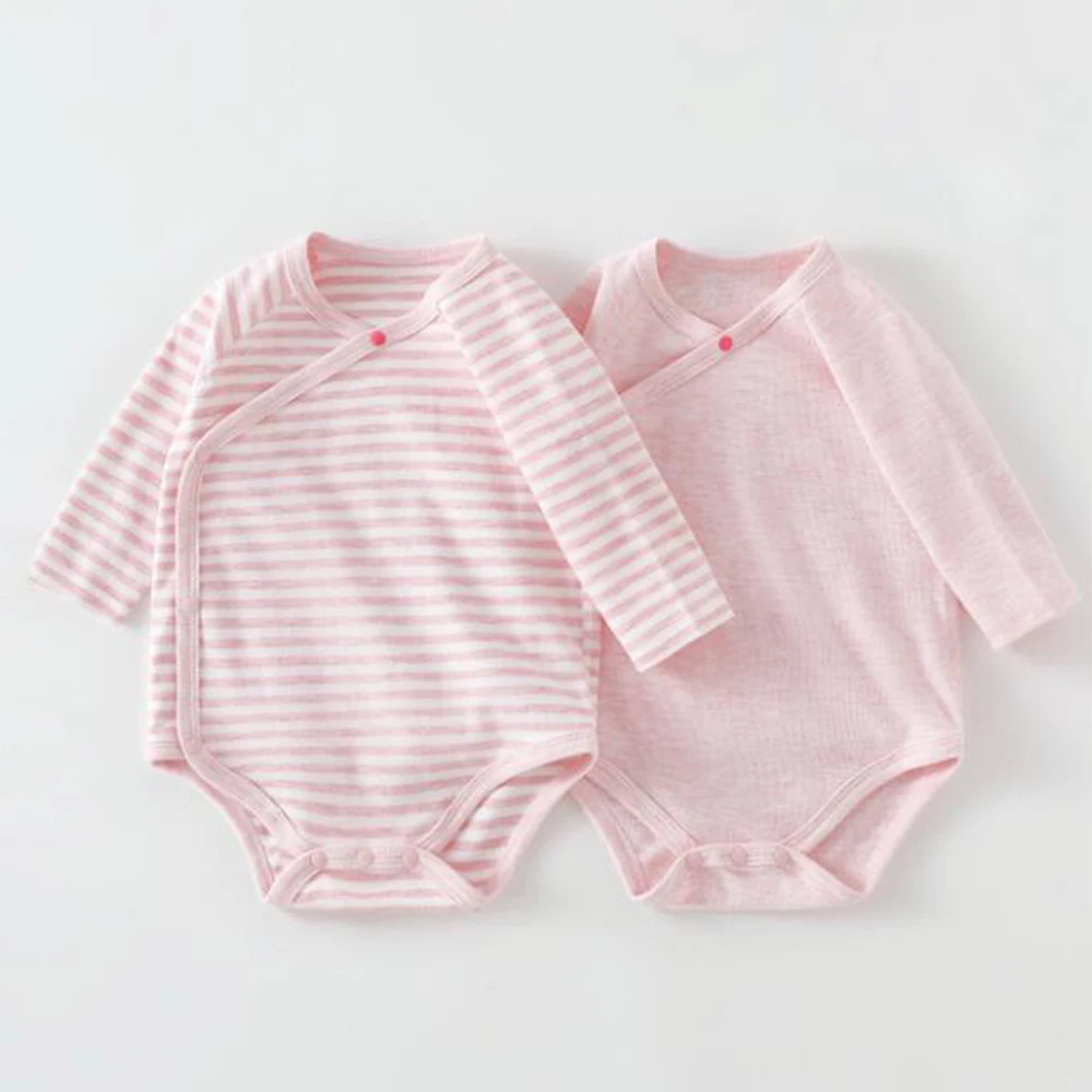 

Боди для маленьких девочек, хлопковый полосатый однотонный комбинезон с длинными рукавами, весна-осень-зима, комбинезон унисекс для маленьких мальчиков, одежда для новорожденных