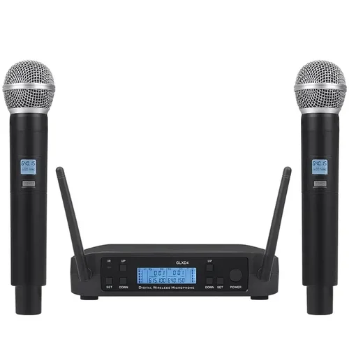 GLXD4 Sistema con micrófono inalámbrico profesional Micrófono de mano dual 58 para actuaciones en escenario UHF dinámico 2 canales 640 ~ 690 Mhz