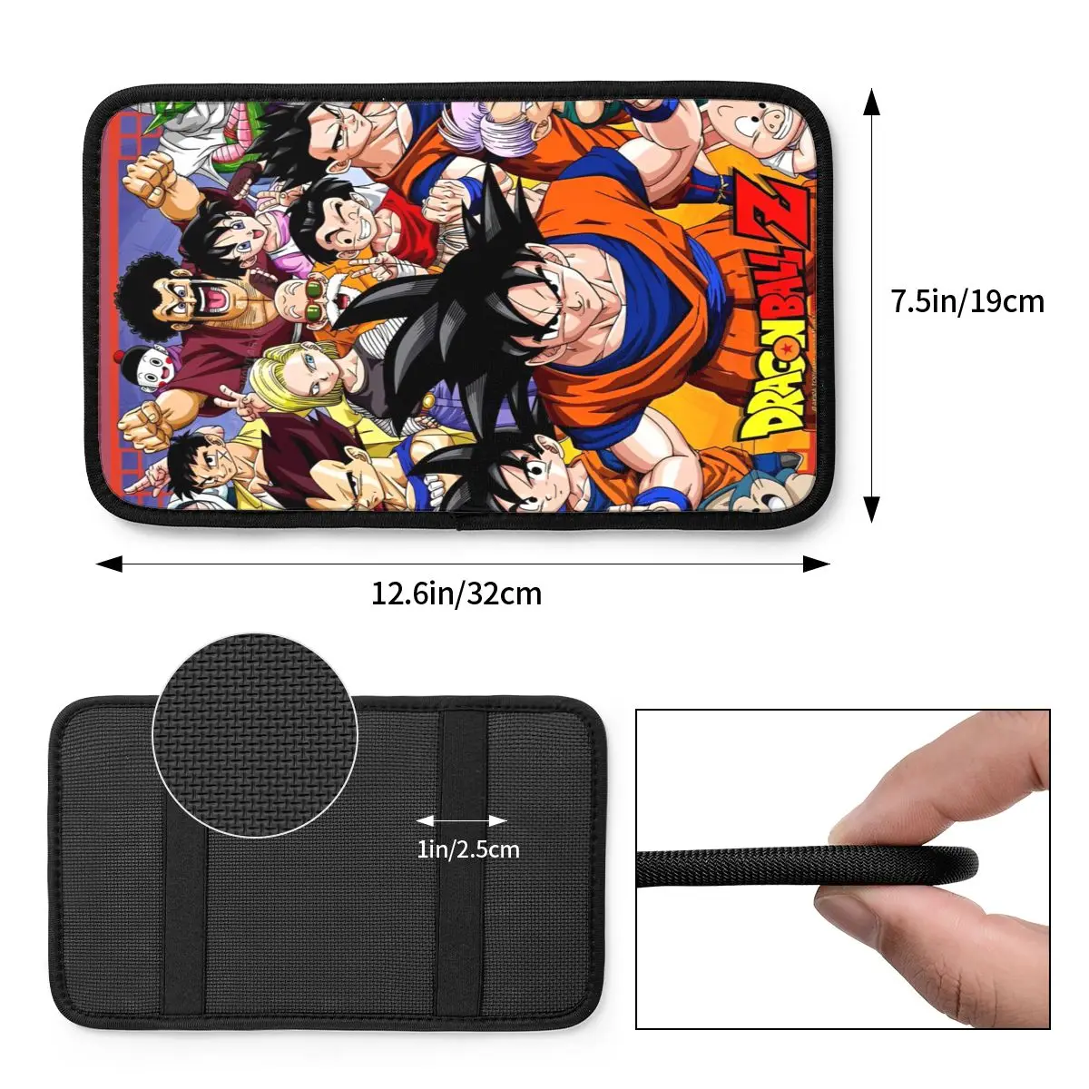 Car Armrest Cover Mat Leather Dragon Ball Z Center Console Protective Cushion Pad Anime Son Goku Car Interior Cushion