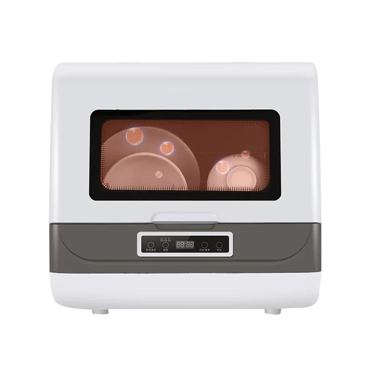 &Smart Automatic Countertop Dishwasher LED Display 4 Sets Capacity Electric Freestanding for Kitchen Table Household Hotel Use