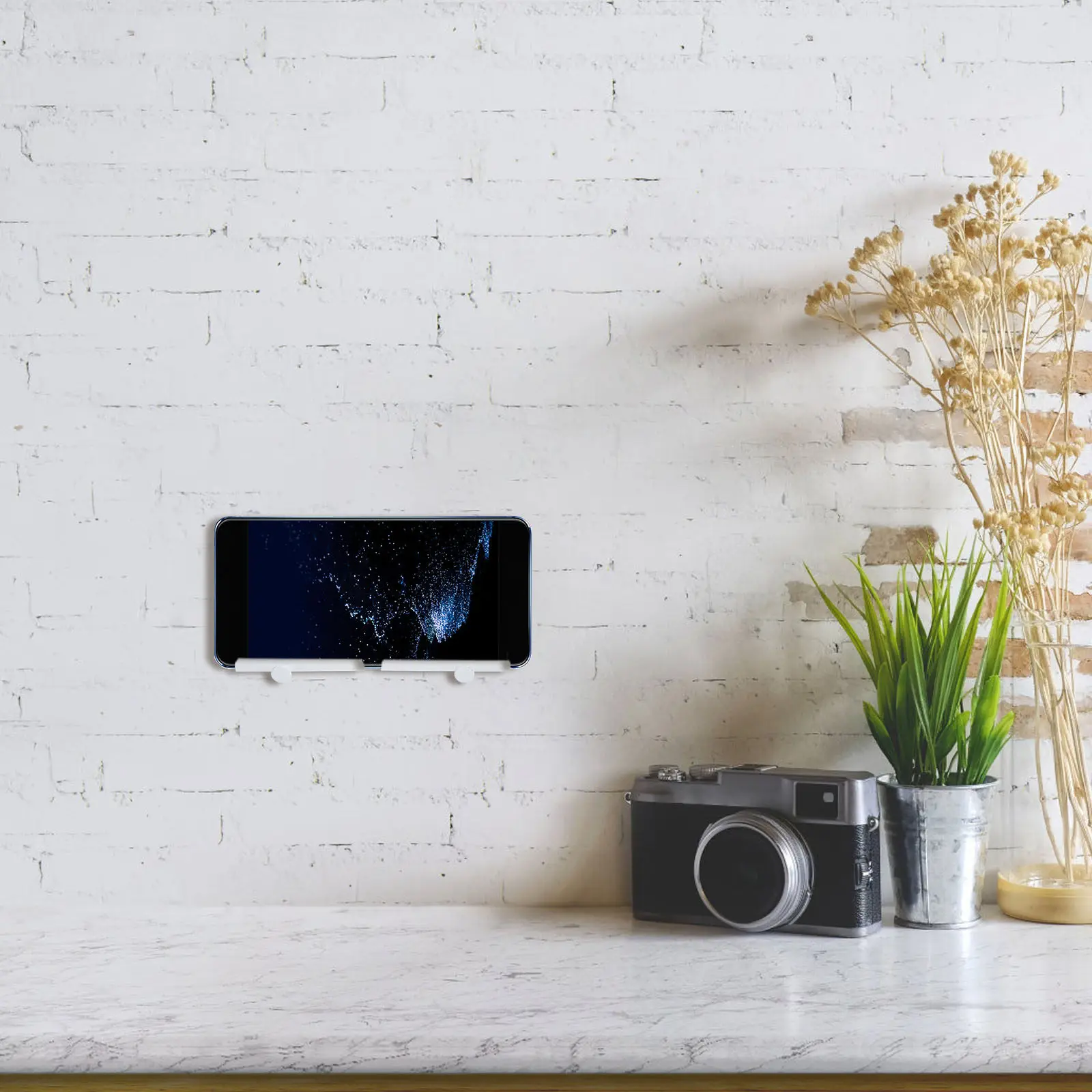 Wall-Mounted Cellphone Bracket Plastic Multi-Purpose Storage Rack Speaker Shelf Bedroom Living Room Wall Storage Rack Wireless
