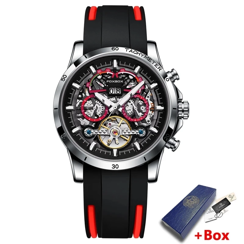 LIGE Brand Classic Mens Retro Watches Automatic Mechanical Watch Tourbillon Clock Genuine Leather Waterproof Business Wristwatch