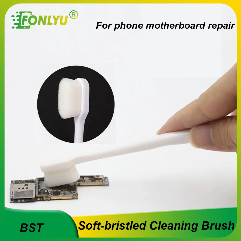 BST-82 lembut sikat pembersih bulu PBT serat membersihkan membersihkan Motherboard IC PCB sikat penghilang lem perbaikan papan sirkuit