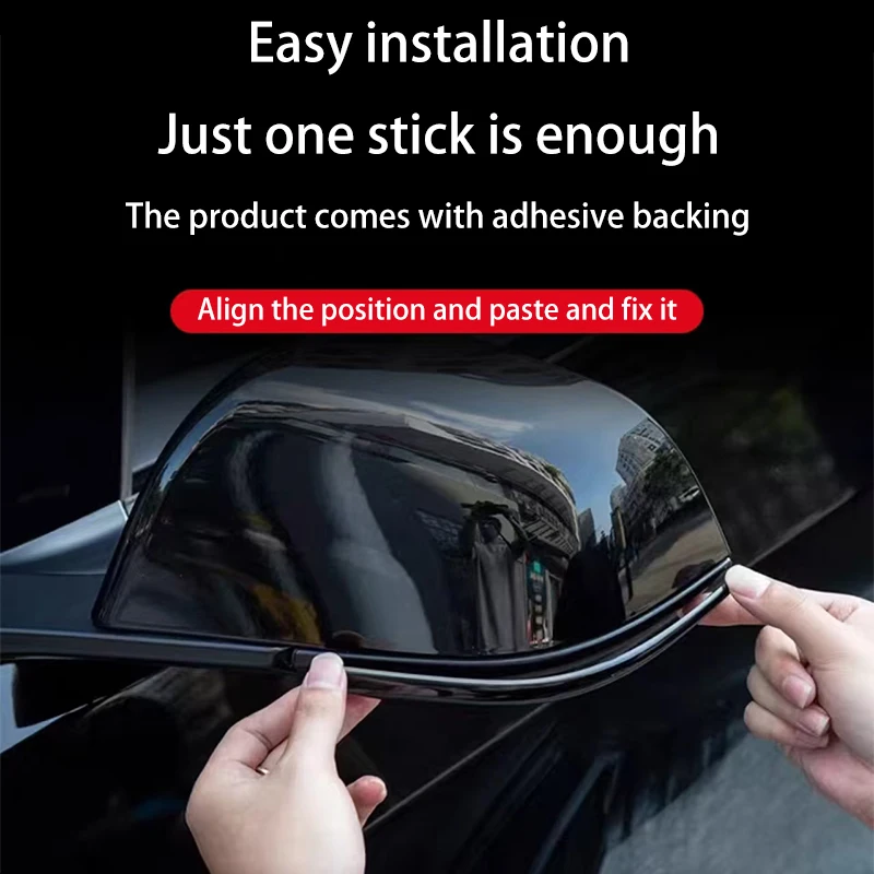 For Tesla New Model Y Juniper 2025+ Rearview Mirror Decorative Anti-collision Strip Reverse Anti Scratch ABS Protective Sticker