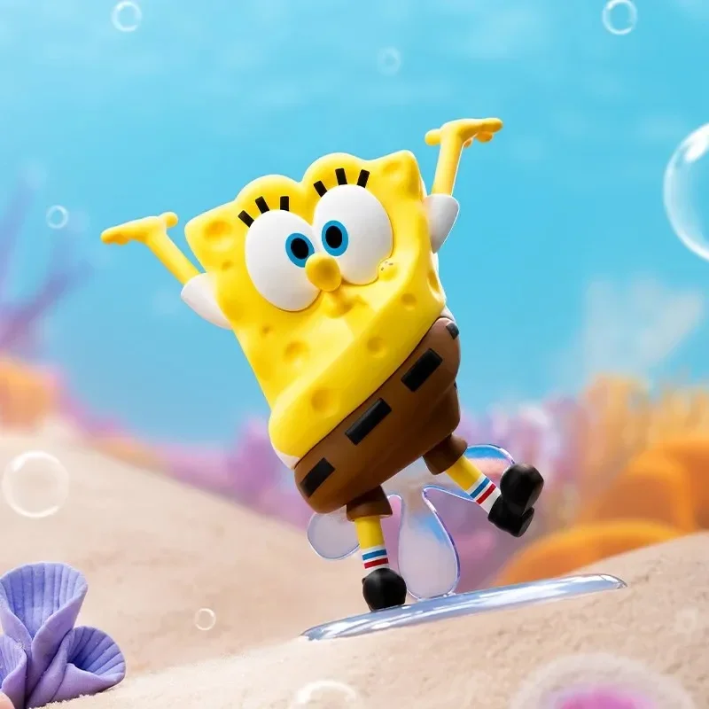 Pop mart bob esponja calças quadradas diariamente pecuirks série caixa cega brinquedos kawaii anime figura de ação caixa caja surpresa caixa mistério