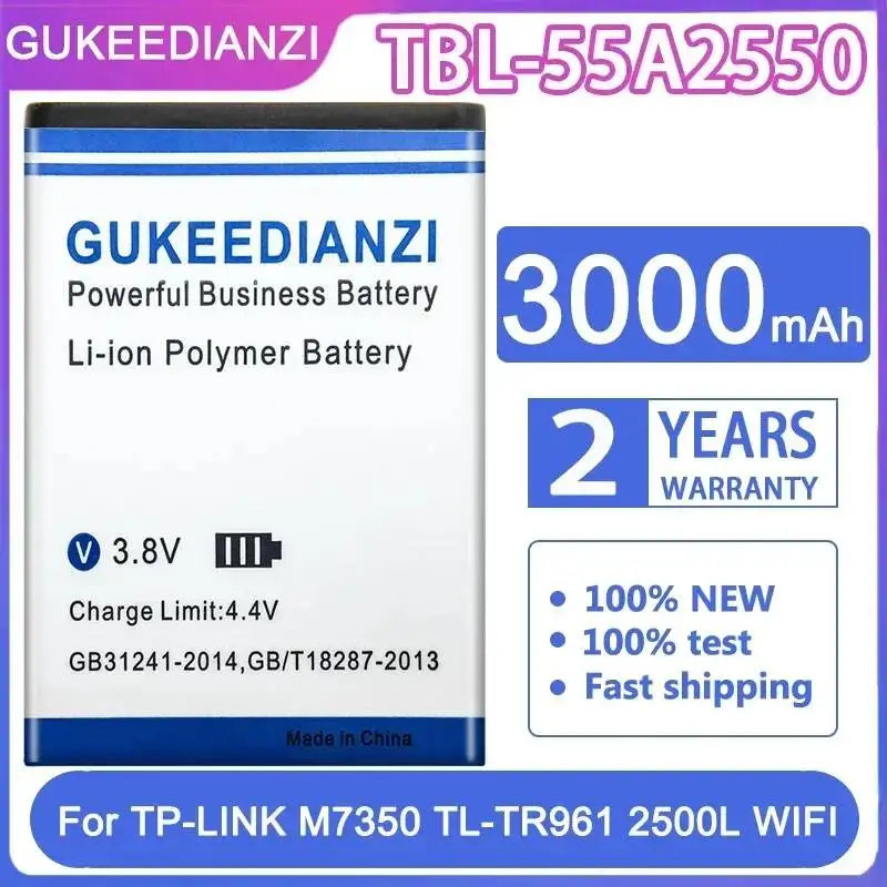 Batería de Repuesto para Router Wifi TP-Link Neffos M7350 TL-TR961 2500L Wifi Tbl-55A2550, 3000mAh, Segura