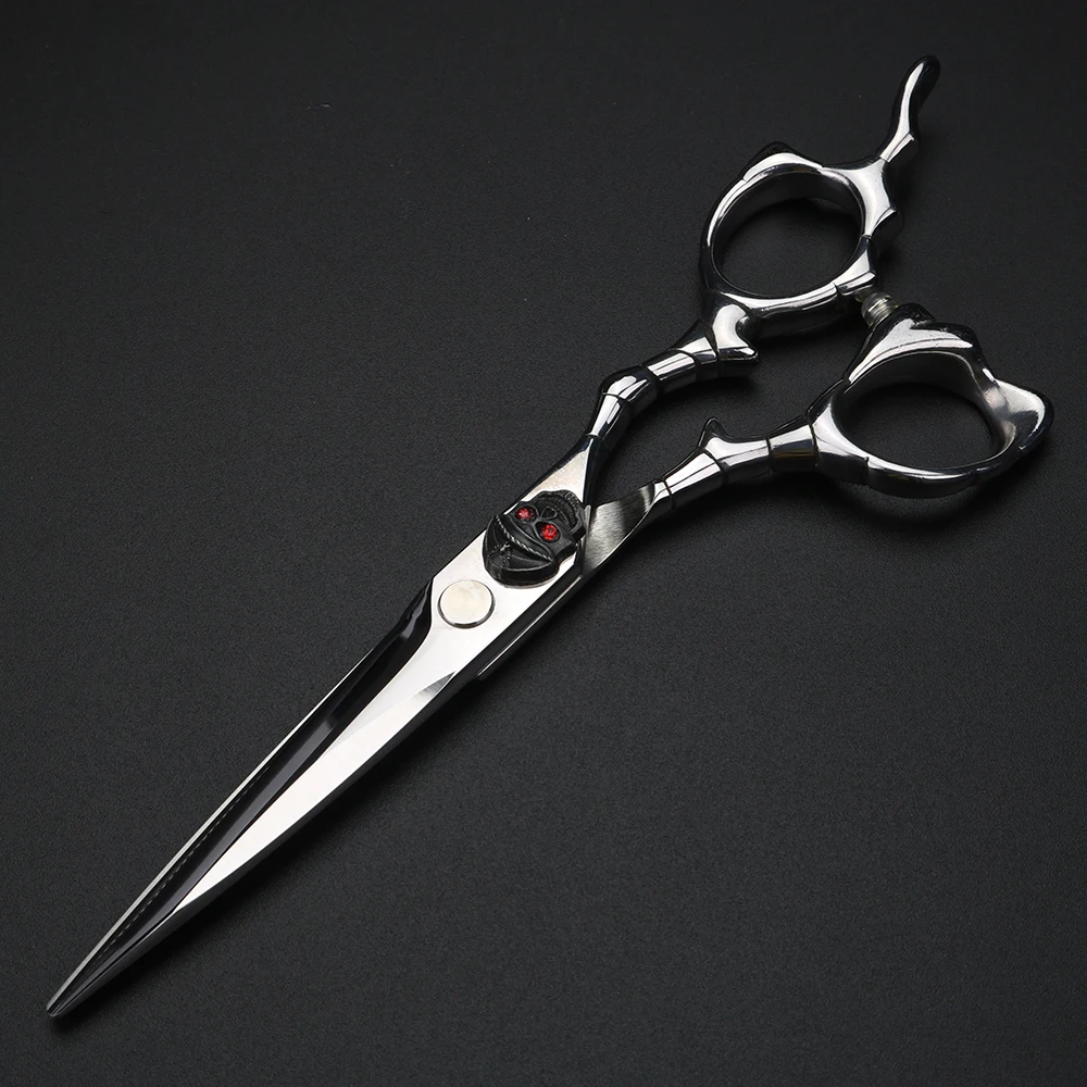 XUANFEN Skull Unique Handle Hair Scissors 6-inch Japanese 440C Steel Cutting Scissors and thinning Scissors