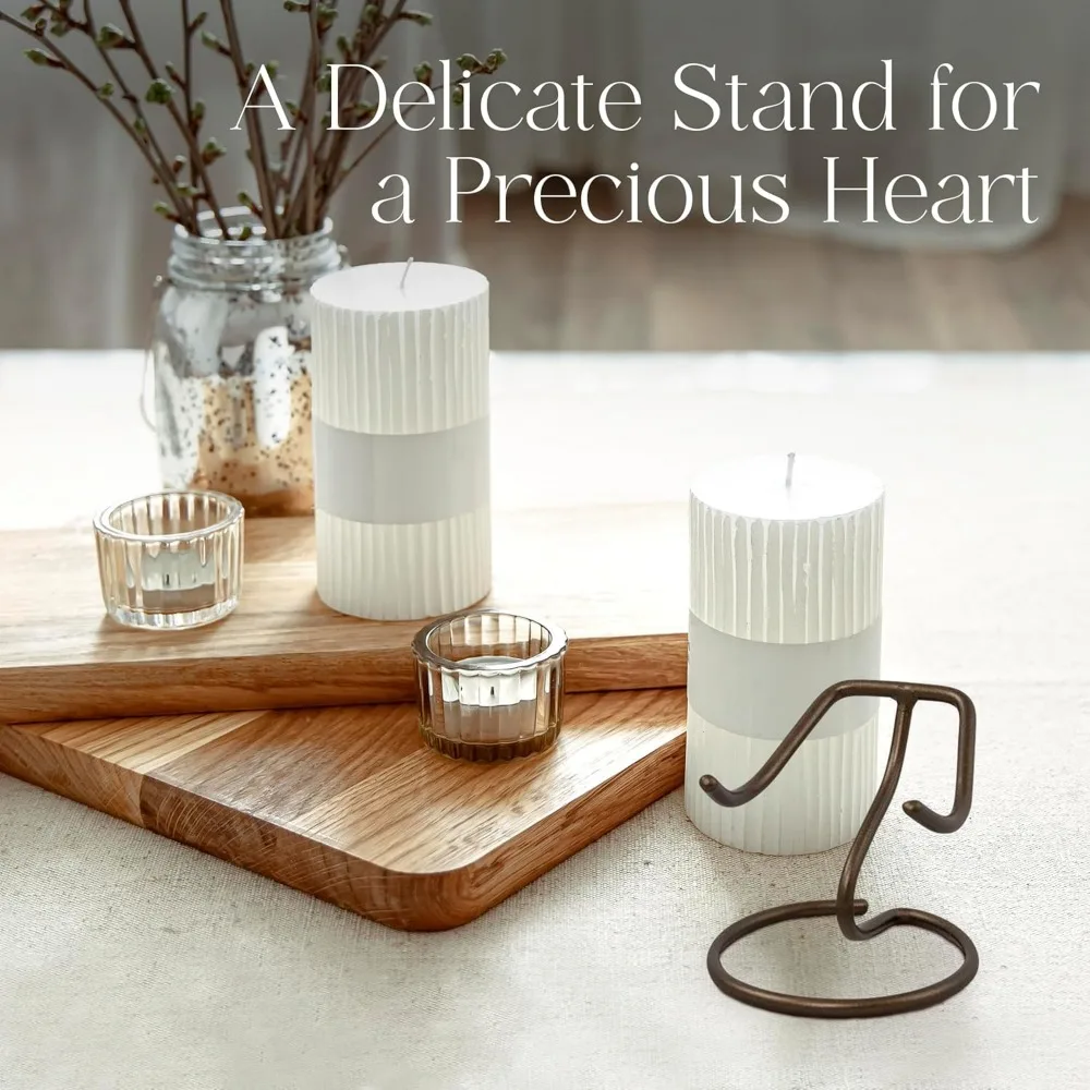 supporto per urna per urna a cuore, espositore per urna per la casa - supporto per ricordo a cuore in bronzo