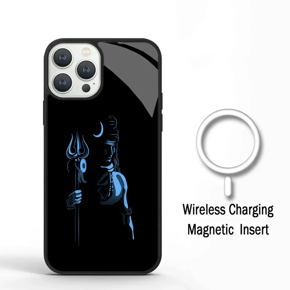 L-Lord Shiva God Phone Case For IPhone 11 12 13 14 15 Plus Pro Max Mirror Acrylic Cover For Magsafe