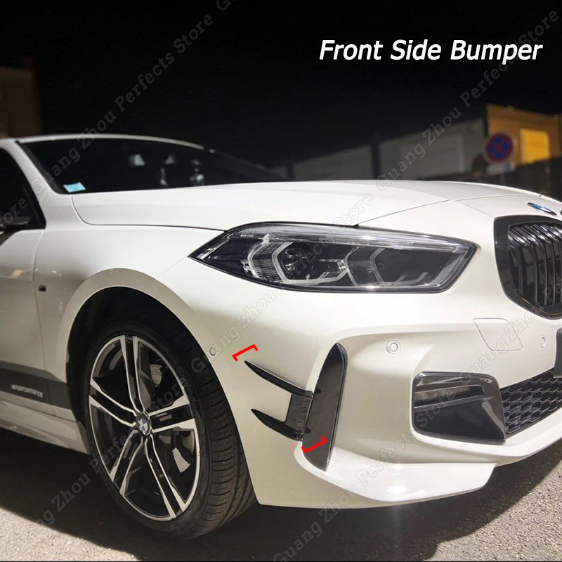 Front Side Bumper Wind Knife Racing Grills Headlights Eyebrow Eyelids For BMW 1 Series F40 Hatchback 2019-2023+ Body Kit Tuning