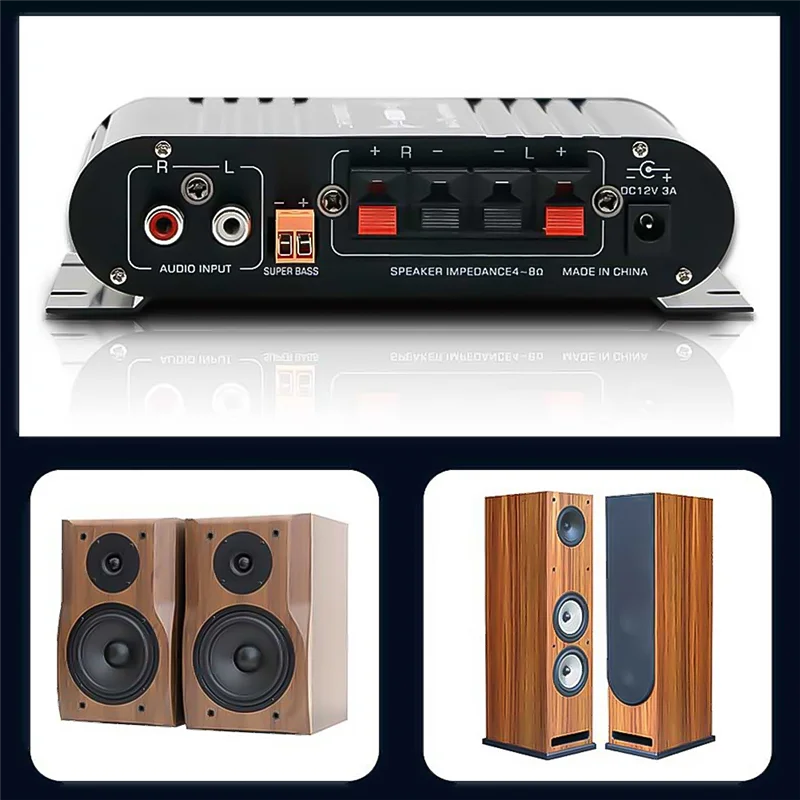 B29C-ST-838 Hifi 2.1 Channel Power Amplifier 80Wx2 Stereo Bass Sound Amp With Subwoofer Output Home Audio Amplifier