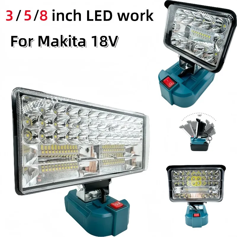 

Портативный 3/5/8-дюймовый беспроводной светодиодный рабочий фонарь для Makita 18 В, литий-ионный аккумулятор BL1430 BL1830 для аварийного освещения для кемпинга