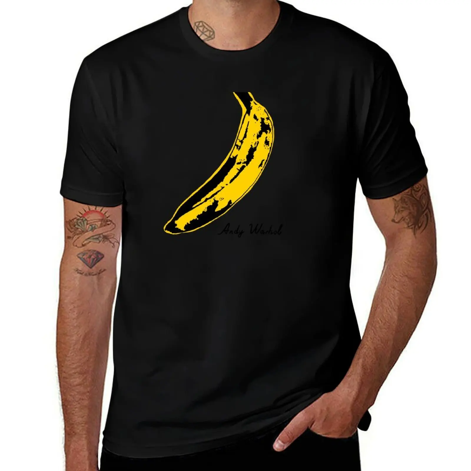 Yellow wahrol banana T-Shirt Basic Tee Shirt for Everyday Outfit