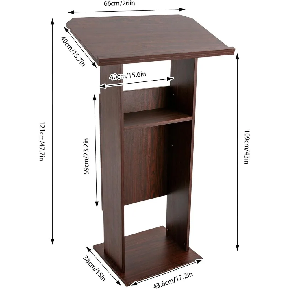 Деревянный подиум высотой 47,7 дюйма с универсальными колесами, подставка для мобильной презентации, портативный рабочий стол для школы чурхи