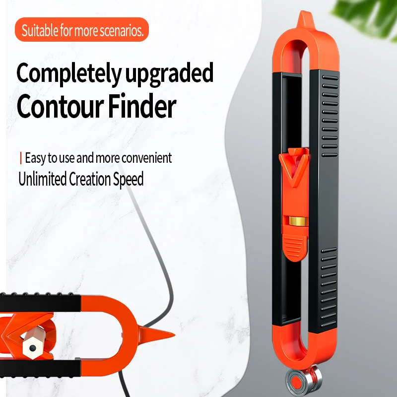 New Profile Scribing Ruler Contour Gauge with Lock Adjustable Locking Precise Woodworking Measuring Gauge Profile Duplicator