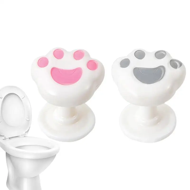 Small Cat Paw Shape Toilet Tank Button Portable 2Pc Cat Claw Toilet Flusher Button Top Push Switchs Nail Protector For Bathroom